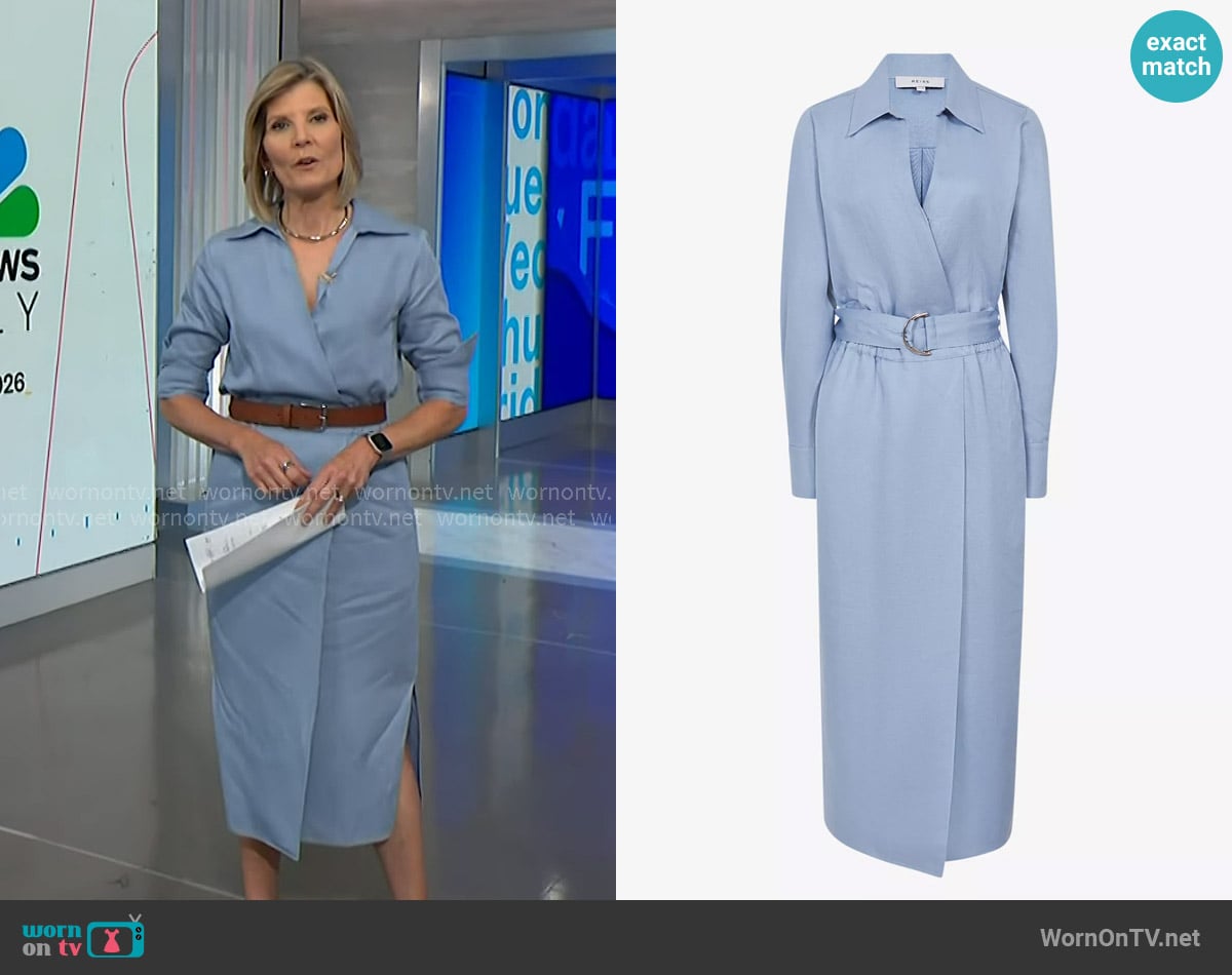 Reiss Emily Belted Shirt Dress worn by Kate Snow on NBC News Daily
