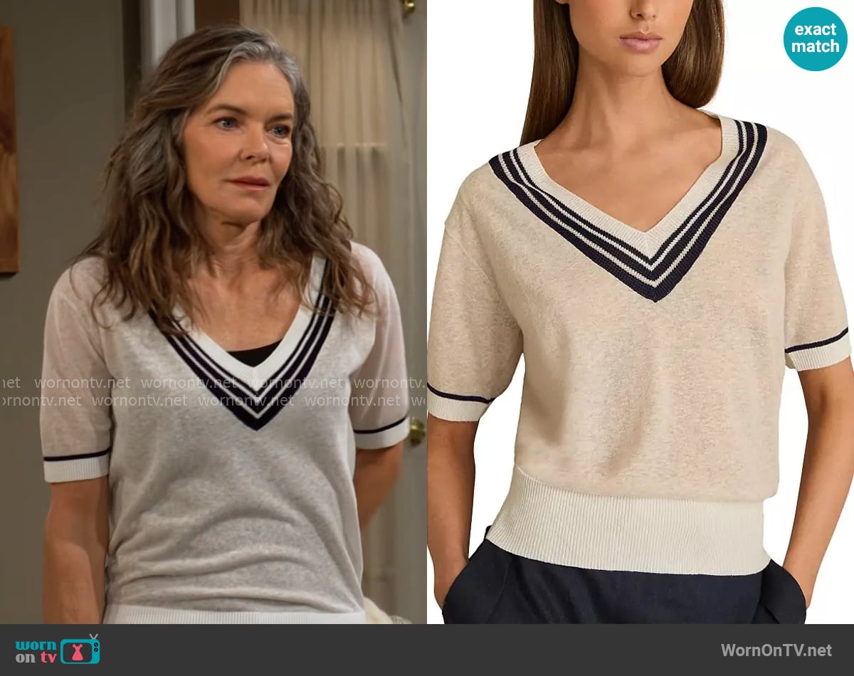 Reiss Ida Cricket Top worn by Diane Jenkins (Susan Walters) on The Young and the Restless