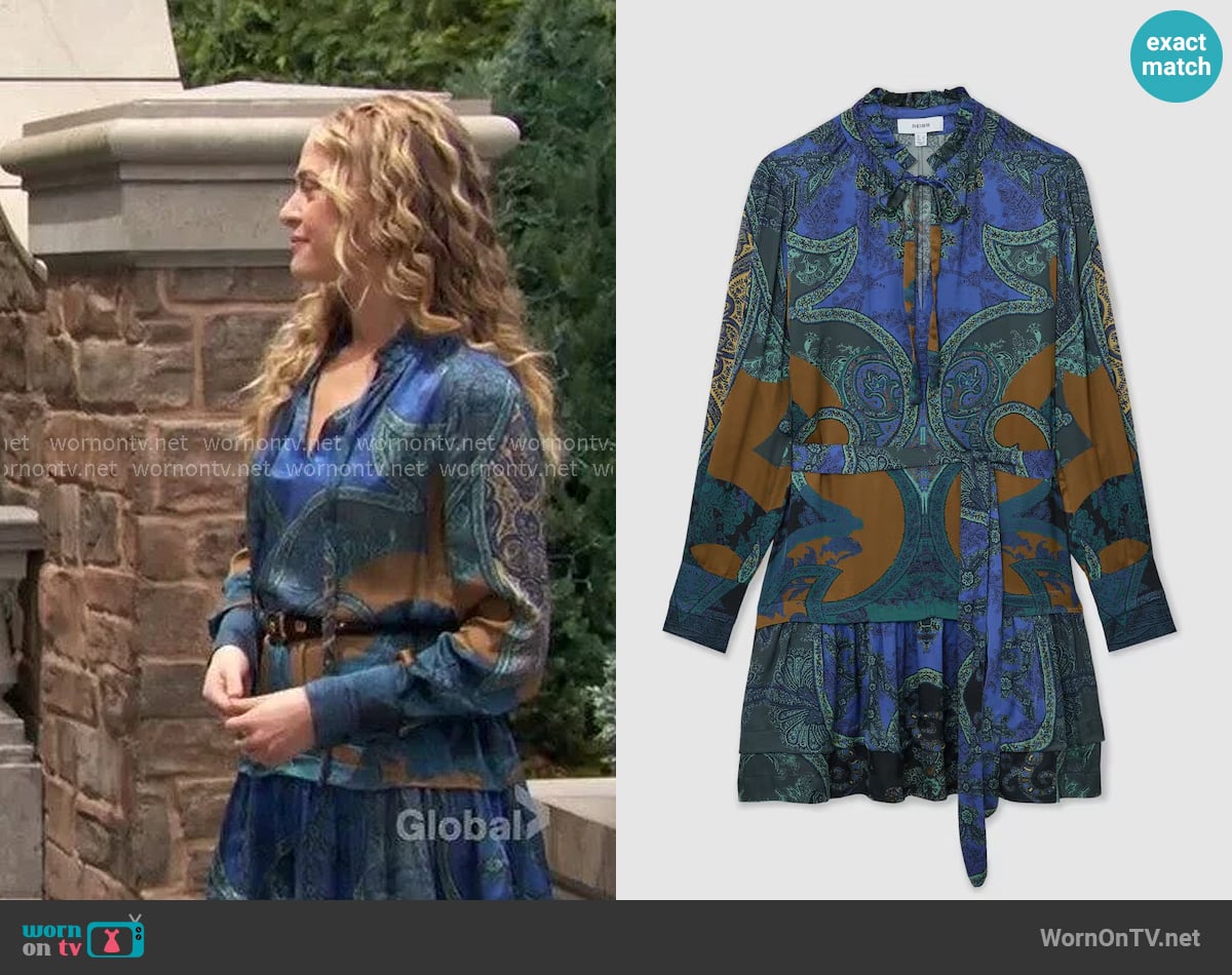 Reiss Kaisley Paisley Print Dress worn by Claire Grace (Hayley Erin) on The Young and the Restless
