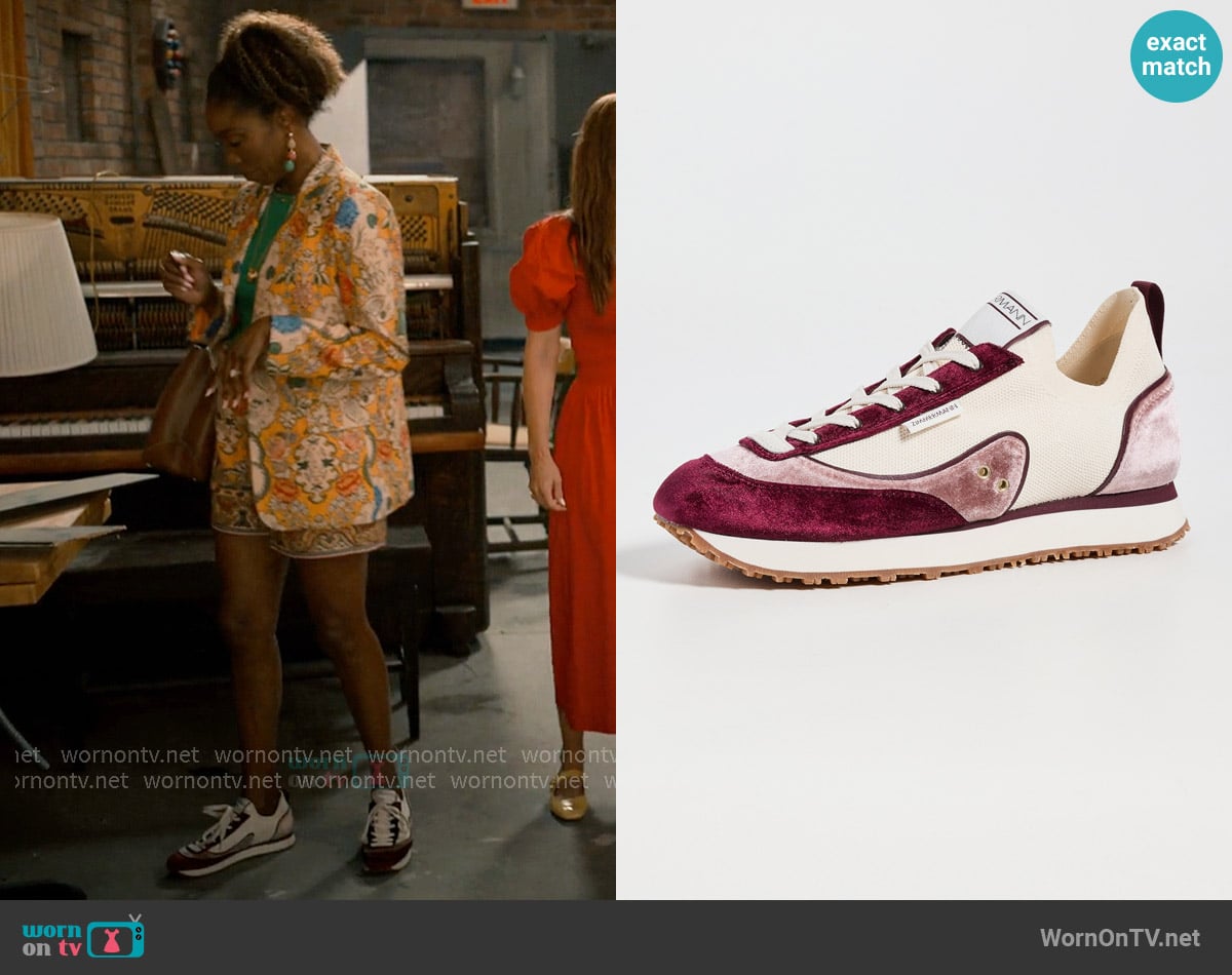 Zimmermann Retro Sneakers in Burgundy/Cream worn by Helen Decatur (Heather Headley) on Sweet Magnolias