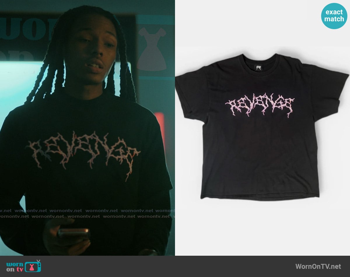 Revenge Lightning Logo Tee worn by Jake (Michael Epps) on The Chi
