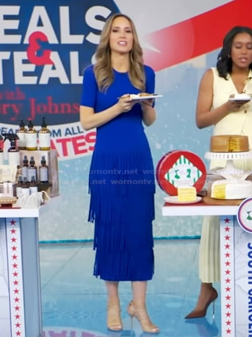 Rhiannon’s blue fringe dress on Good Morning America