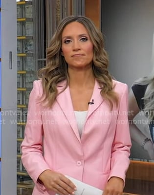 Rhiannon’s pink leather blazer on Good Morning America