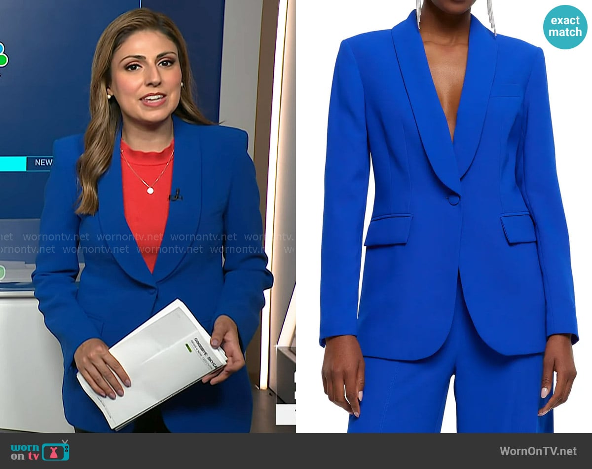 River Island Shawl Collar Tuxedo Blazer worn by Rana Novini on NBC News Daily