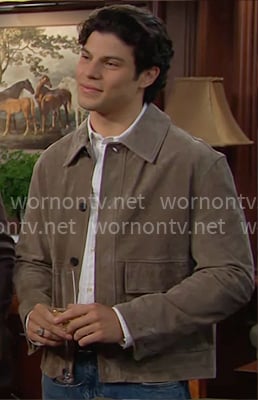 RJ’s brown suede jacket on The Bold and the Beautiful
