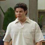 RJ’s cream polo shirt and printed swim shorts on The Bold and the Beautiful