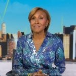 Robin's blue snake print wrap dress on Good Morning America