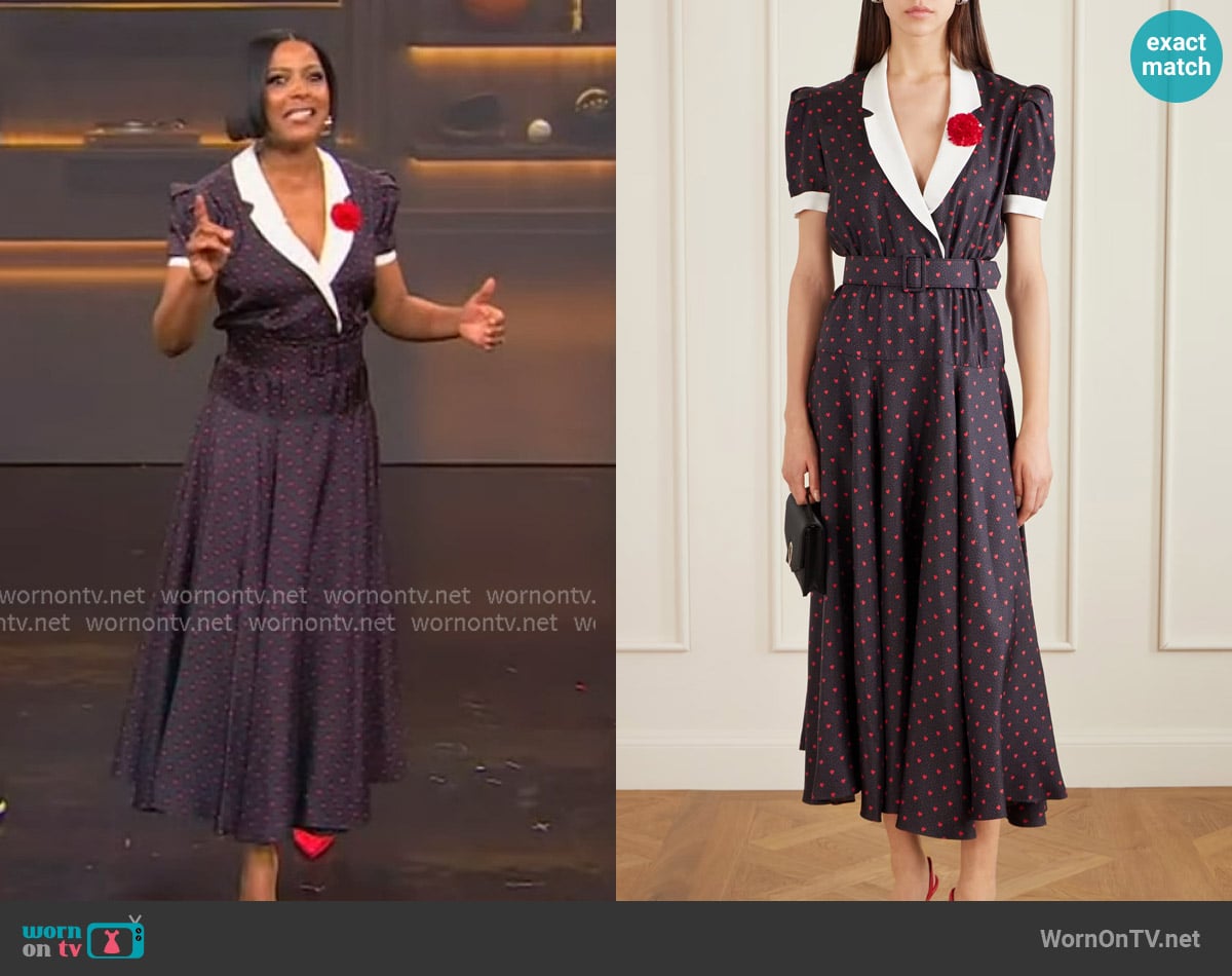 Rodarte Belted printed silk-twill gown worn by Tamron Hall on Tamron Hall Show