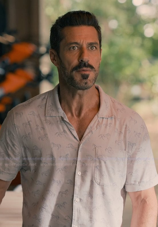 Ronnie’s horse print shirt on Sweet Magnolias