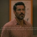 Ronnie’s pink printed short sleeve shirt on Sweet Magnolias