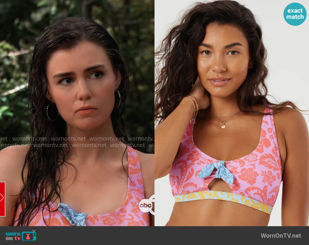 Roxy Tapestry Patchwork Bikini worn by Emma Scorpio-Drake (Braedyn Bruner) on General Hospital