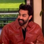 Saagar Shaikh's leather zip jacket on The View