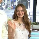 Sadie Soverall’s white polka dot sleeveless dress on Today