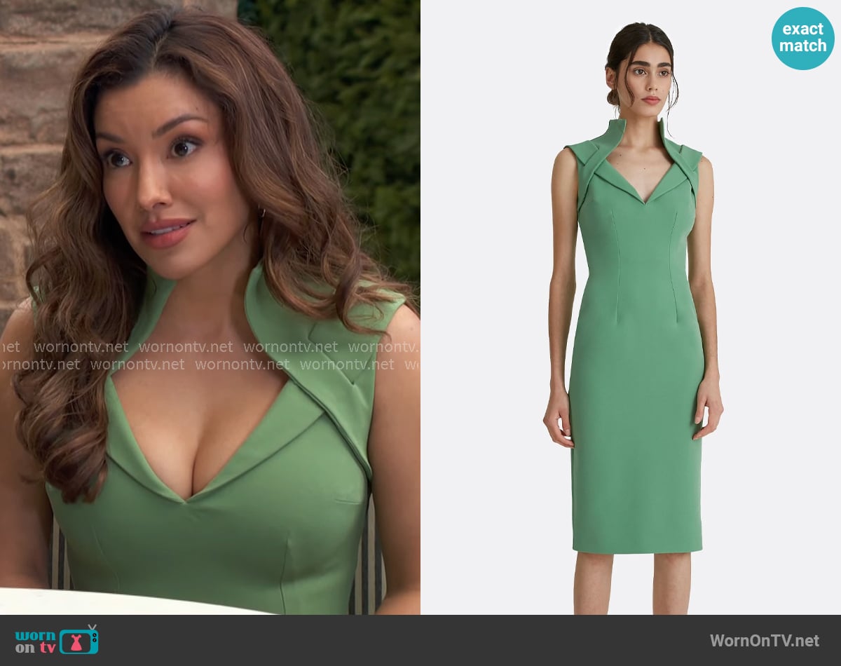 Safiyaa Loide Dress in Fern Green worn by Audra Charles (Zuleyka Silver) on The Young and the Restless