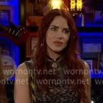 Sally's mixed print mesh dress on The Young and the Restless