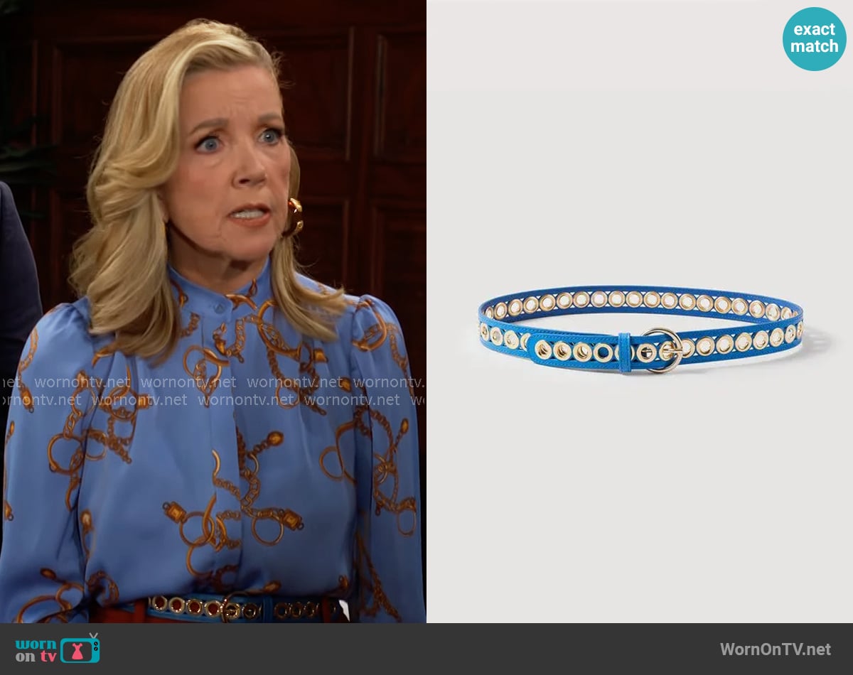 Sandro Eyelet Belt worn by Nikki Reed Newman (Melody Thomas-Scott) on The Young and the Restless