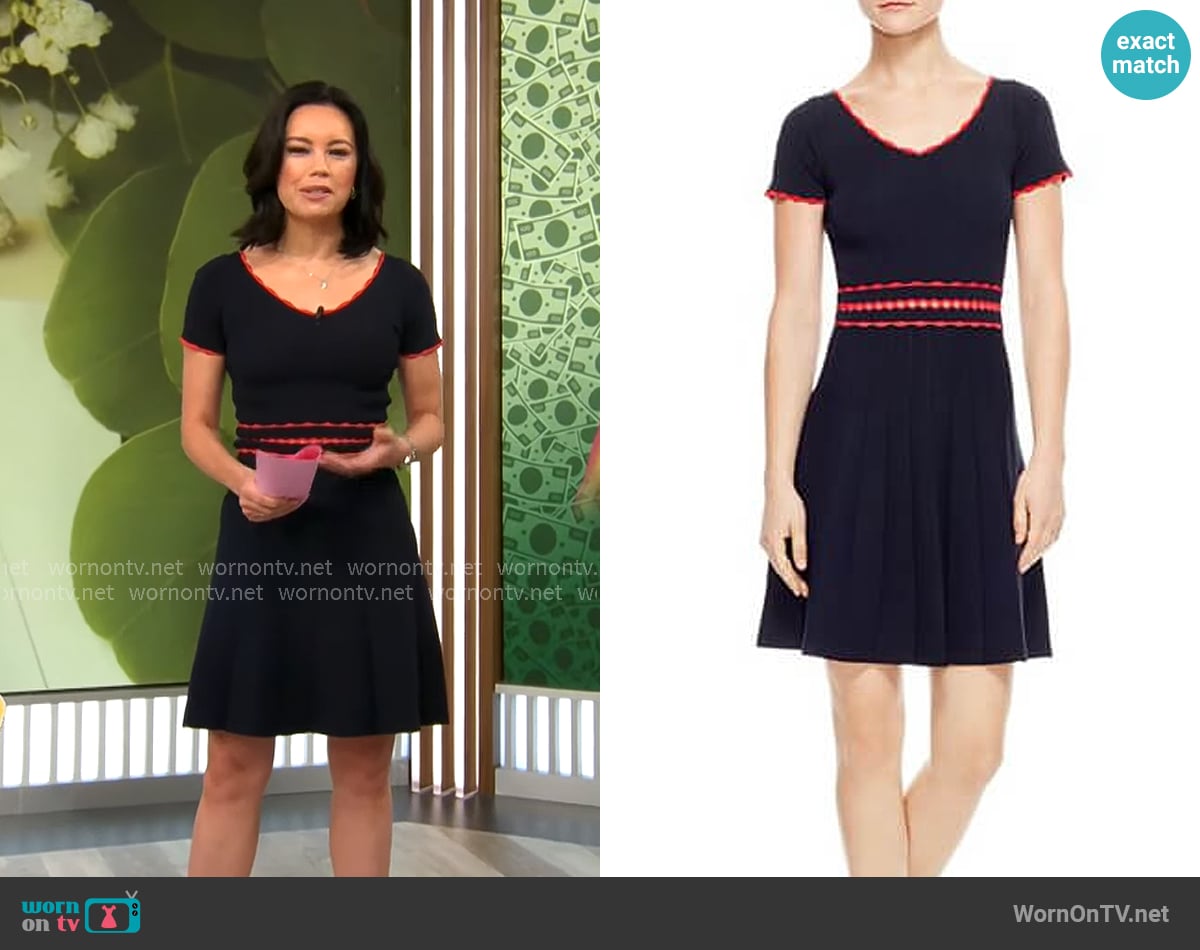 Sandro Fit-and-flare Stretch-knit Dress