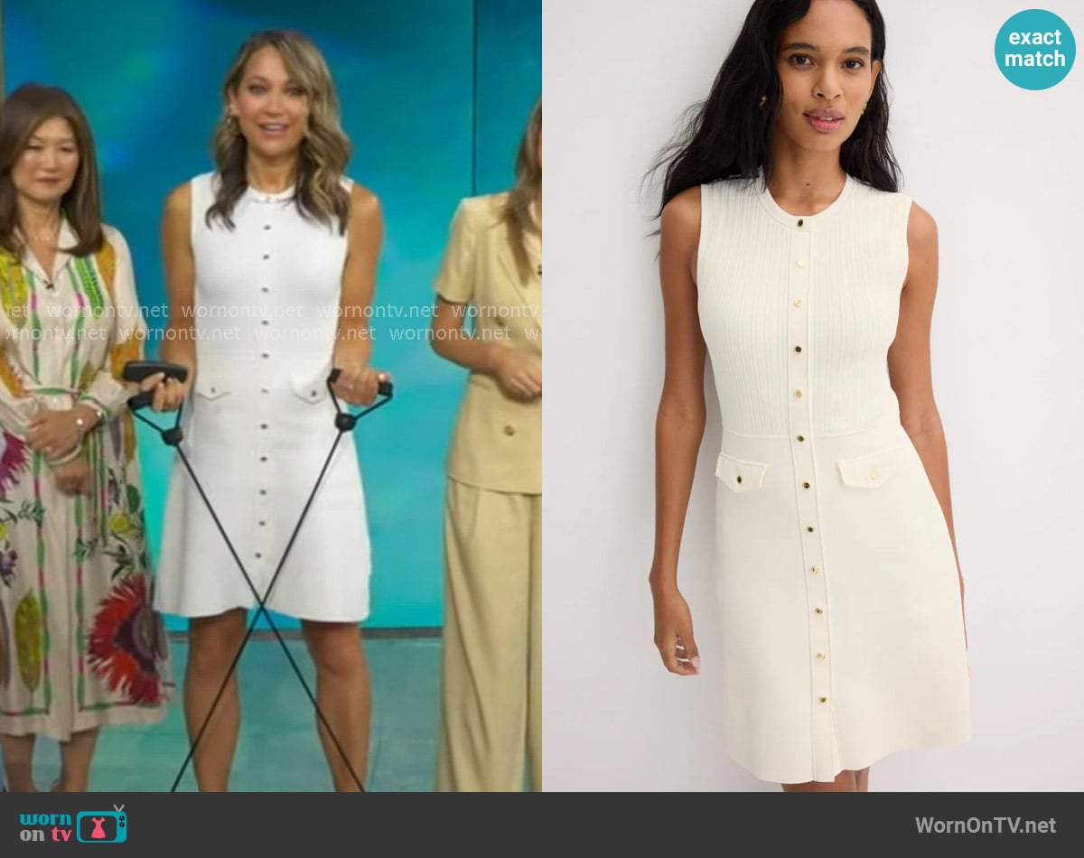 Sandro Rib Knit Mini Dress worn by Ginger Zee on Good Morning America