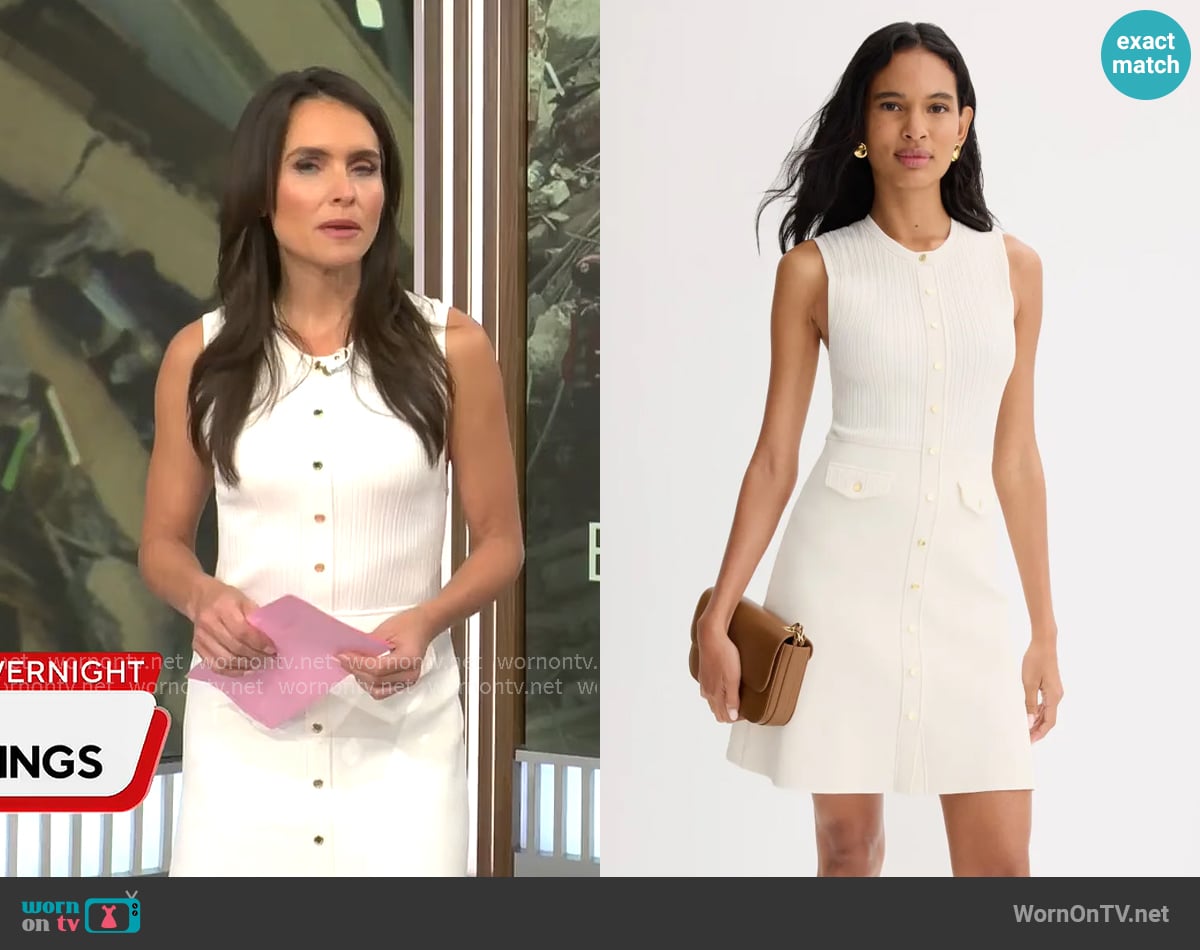 Sandro Rib Knit Mini Dress worn by Lilia Luciano on CBS Mornings