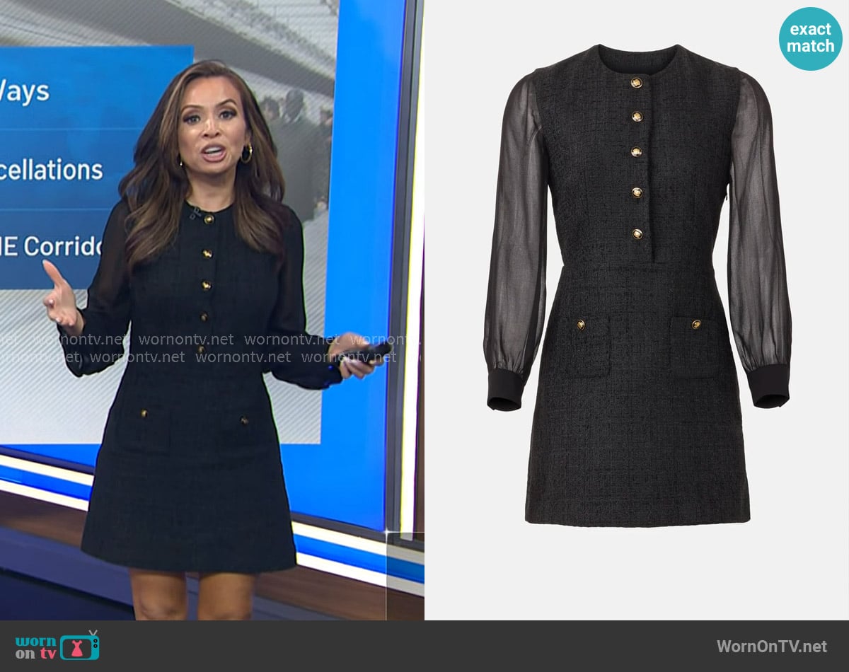 Sandro Tweed Mini Dress worn by Adelle Caballero on Today
