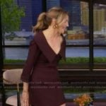 Sarah Chalke’s burgundy mini dress on Live with Kelly and Mark