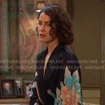 Sarah’s black floral robe on Days of our Lives