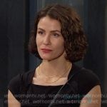 Sarah's black square neck top on Days of our Lives