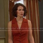 Sarah’s brown vest and pants on Days of our Lives