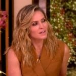 Sara's beige vest and pants on The View