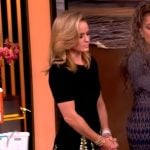 Sara's blue floral print flare mini dress on The View