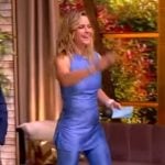 Sara’s blue sleeveless top and pants on The View