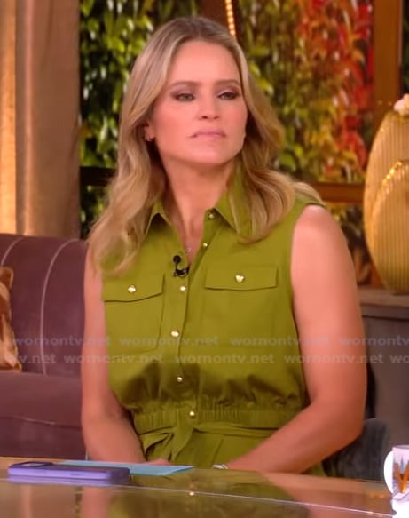 Sara’s green utility top and skirt on The View