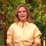 Sara’s yellow tie front shirt on The View