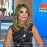 Savannah’s black floral sleeveless dress on Today