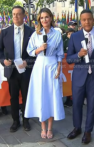 Savannah’s blue stripe midi shirtdress on Today