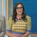 Savannah’s geometric polo sweater and skirt on Today
