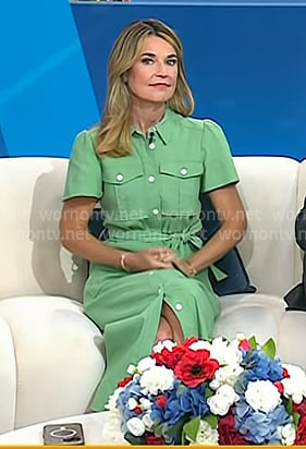 Savannah’s green utility shirtdress on Today