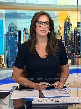 Savannah’s navy v-neck dress on NBC News