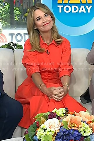 Savannah’s orange shirtdress on Today