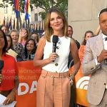 Savannah's white sleeveless button down top and flare pants on Today