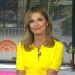 Savannah’s yellow polo and denim skirt on Today