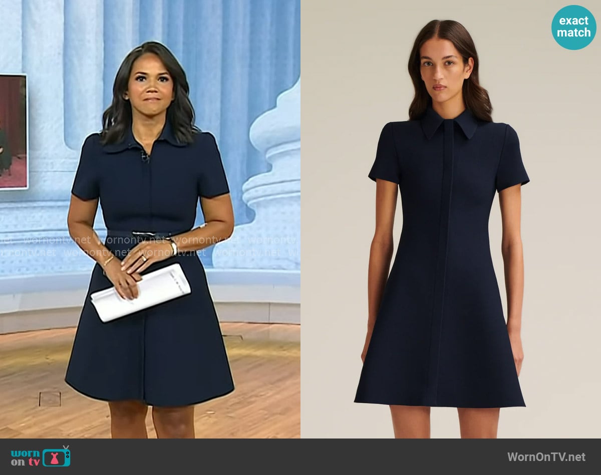 Laura’s navy collared mini dress on Today