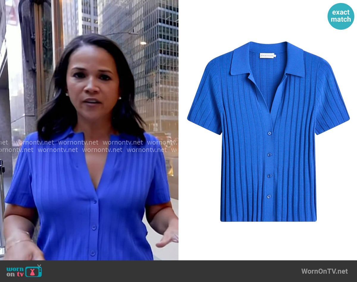 Scanlan Theodore Pleated Rib Cuffed Shirt worn by Laura Jarrett on Today