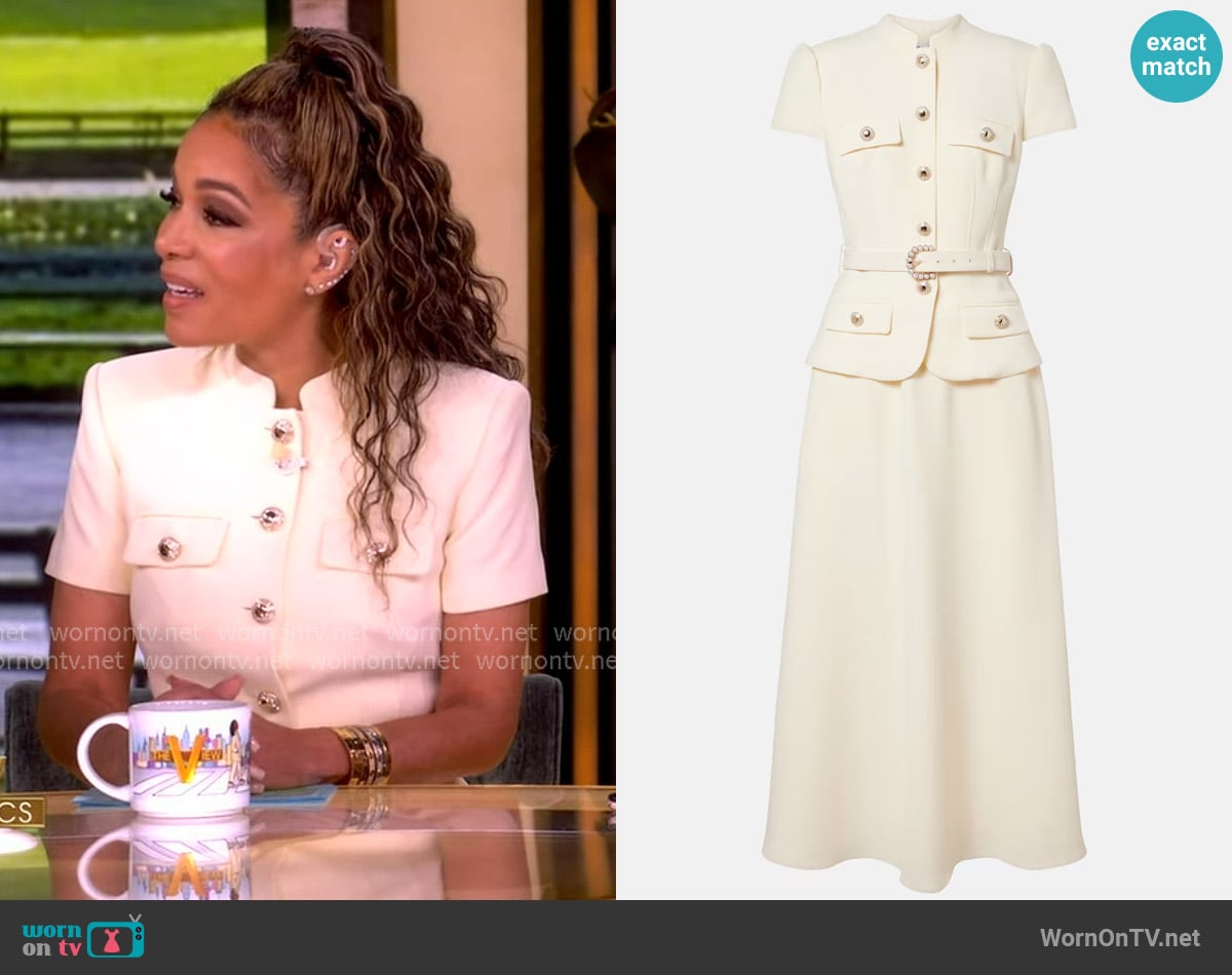 Sunny’s belted layered dress on The View Sunny’s belted layered dress on The View