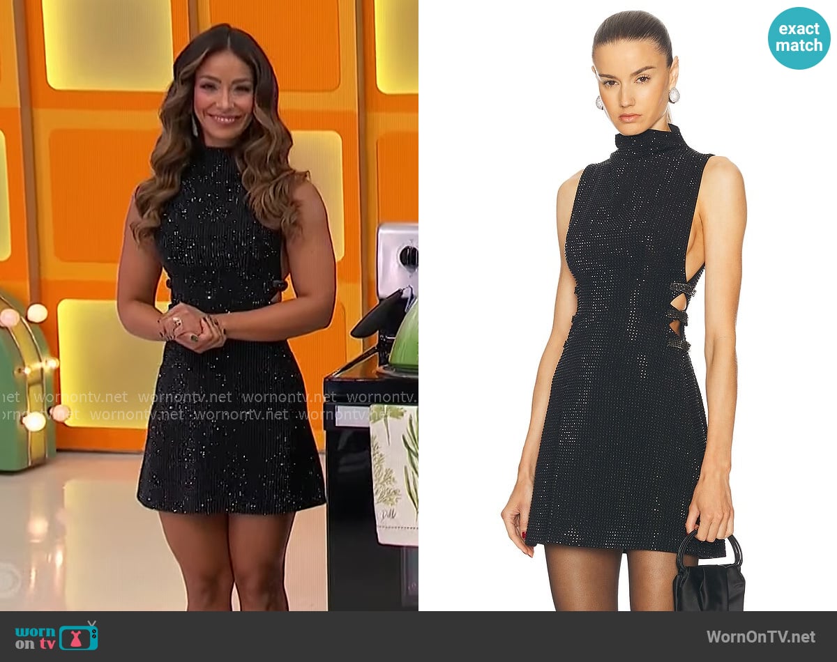 Self Portrait Rhinestone Crepe Mini Dress worn by Manuela Arbeláez on The Price is Right