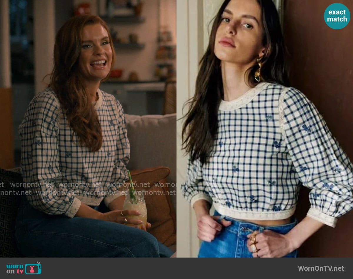 Sezane Thalyna Blouse worn by Maddie Townsend (JoAnna Garcia Swisher) on Sweet Magnolias