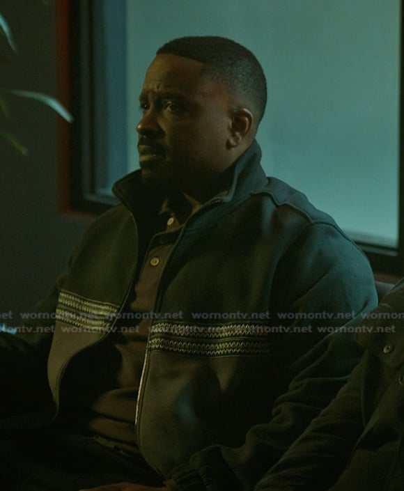 Shaad’s stripe sweater on The Chi