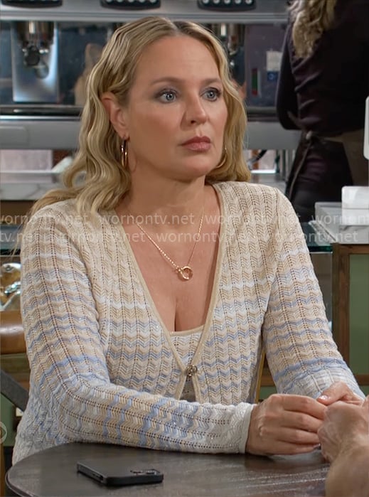 Sharon’s ombre knit top and cardigan set on The Young and the Restless