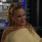 Sharon's yellow chain shoulder sweater on The Young and the Restless