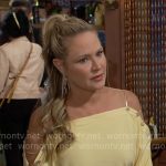 Sharon’s yellow chain shoulder sweater on The Young and the Restless